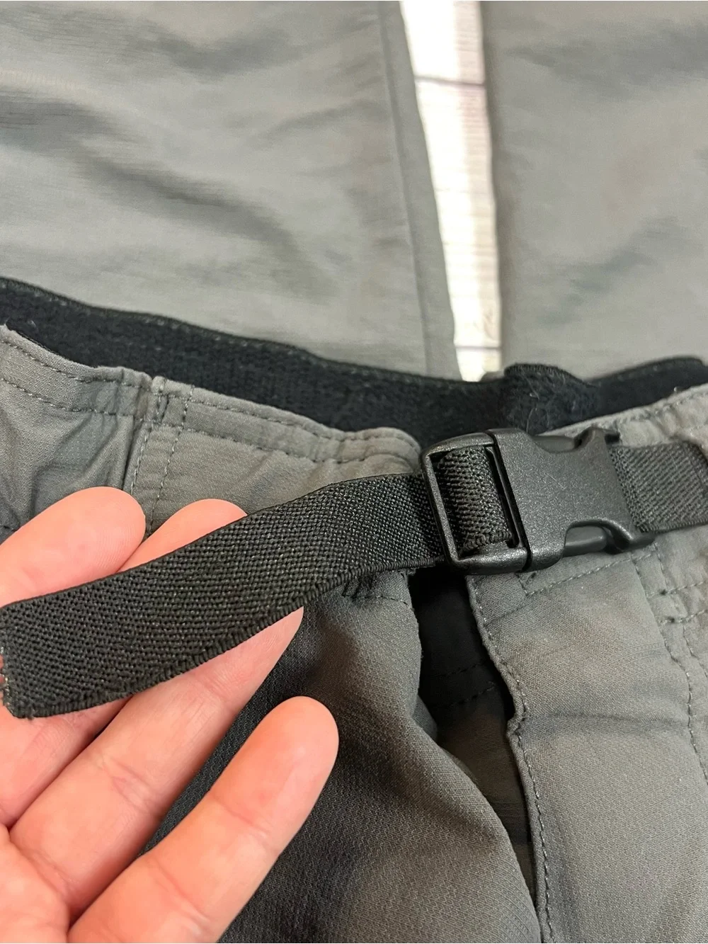 Prana Mens Gray Belted Pants Vintage Y2K Cargo Gorpcore Hiking Size L